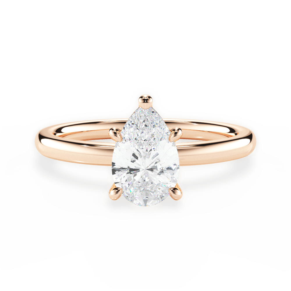 Angela Pear Cut Lab Grown Diamond 18Kt Rose Gold Engagement Ring