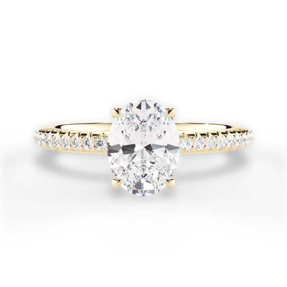 Giselle Oval Cut Lab Grown Diamond 18Kt Yellow Gold Engagement Ring