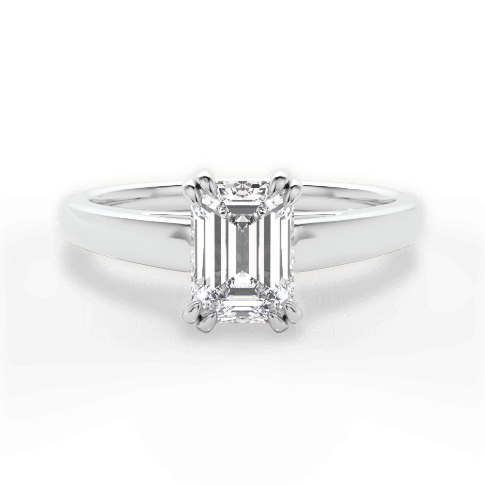 Anna Emerald Cut Lab Grown Diamond 18Kt White Gold Engagement Ring