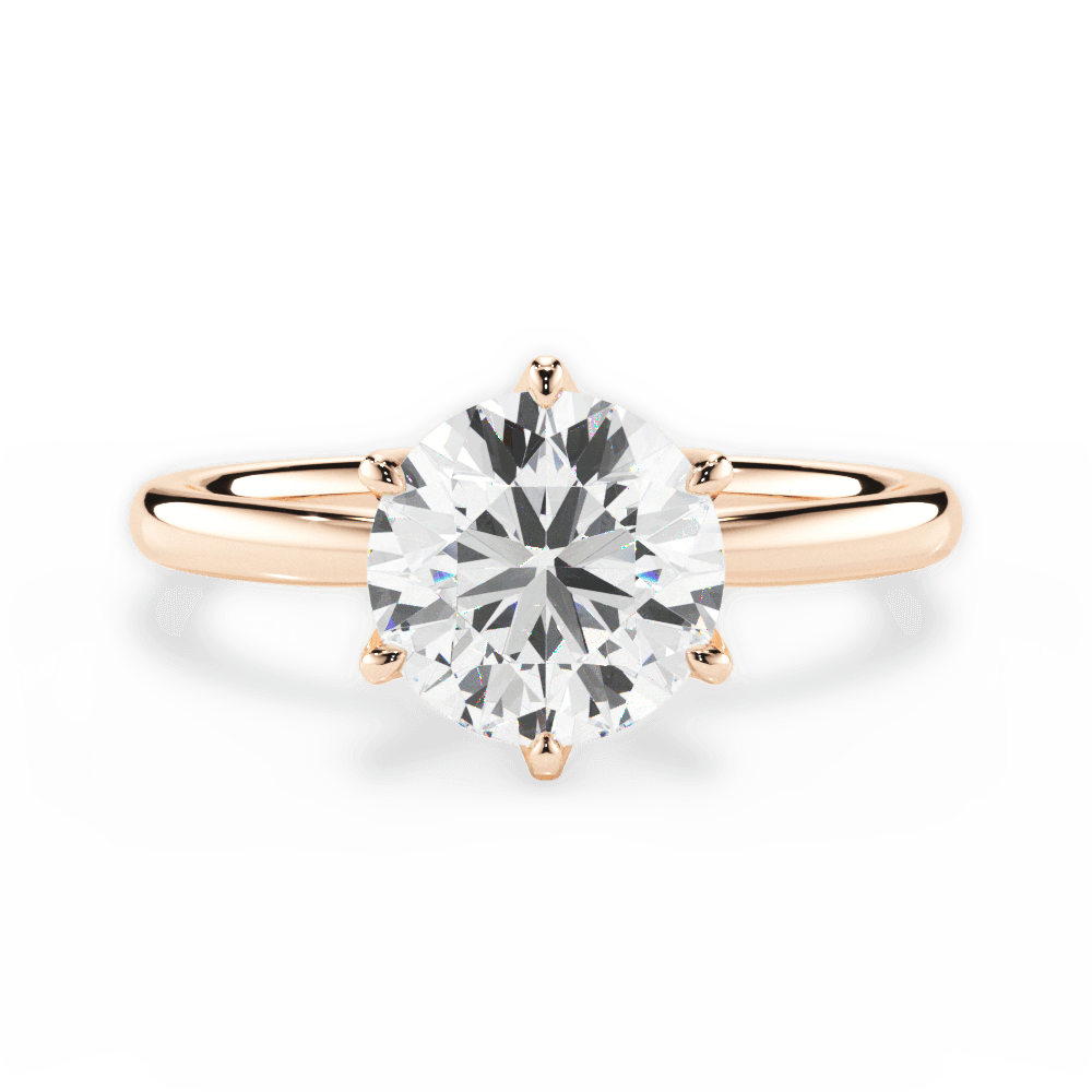 Angelica Round Cut Lab Grown Diamond 18Kt Rose Gold Engagement Ring