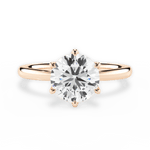 Angelica Round Cut Lab Grown Diamond 18Kt Rose Gold Engagement Ring