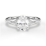 Isabel Oval Cut Lab Grown Diamond 14Kt White Gold Engagement Ring