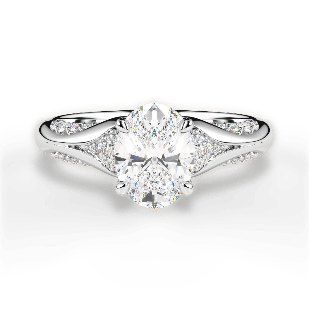 Isabel Oval Cut Lab Grown Diamond 18Kt White Gold Engagement Ring