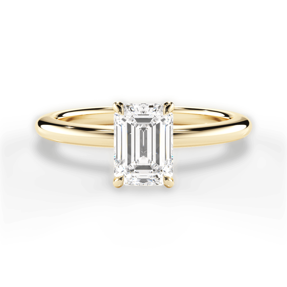 Allison Emerald Cut Lab Grown Diamond 18Kt Yellow Gold Engagement Ring
