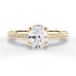 Donna Oval Cut Lab Grown Diamond 18Kt Yellow Gold Engagement Ring