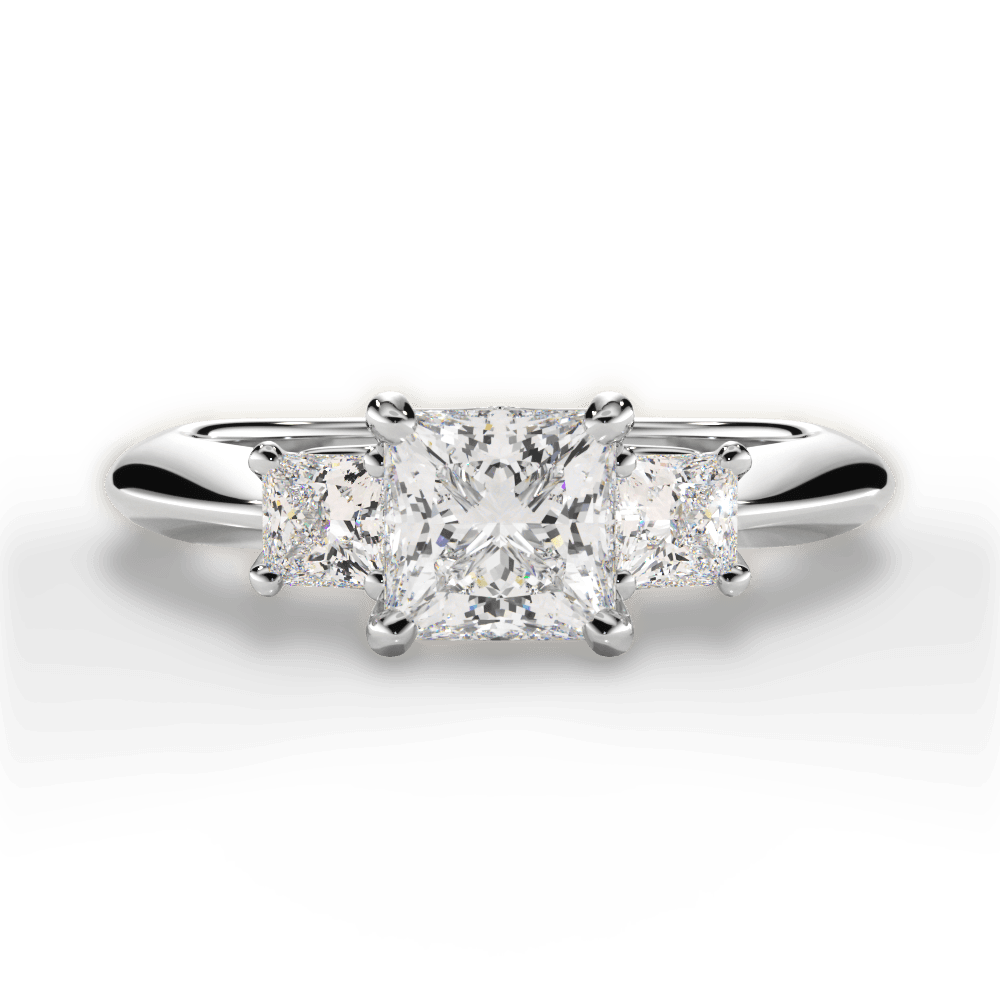 Dorothy Princess Cut Lab Grown Diamond 14Kt White Gold Engagement Ring