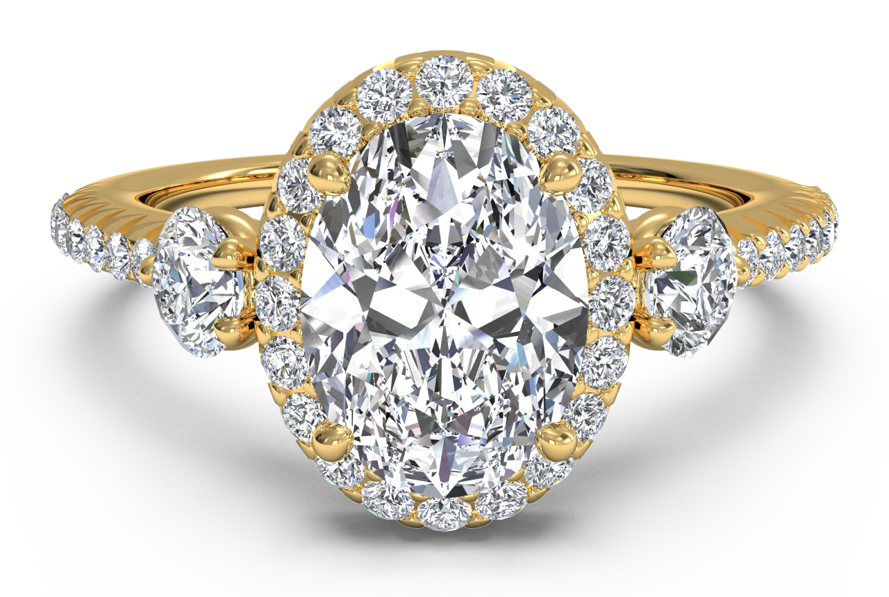 Julia Oval Cut Lab Grown Diamond 18Kt Yellow Gold Engagement Ring
