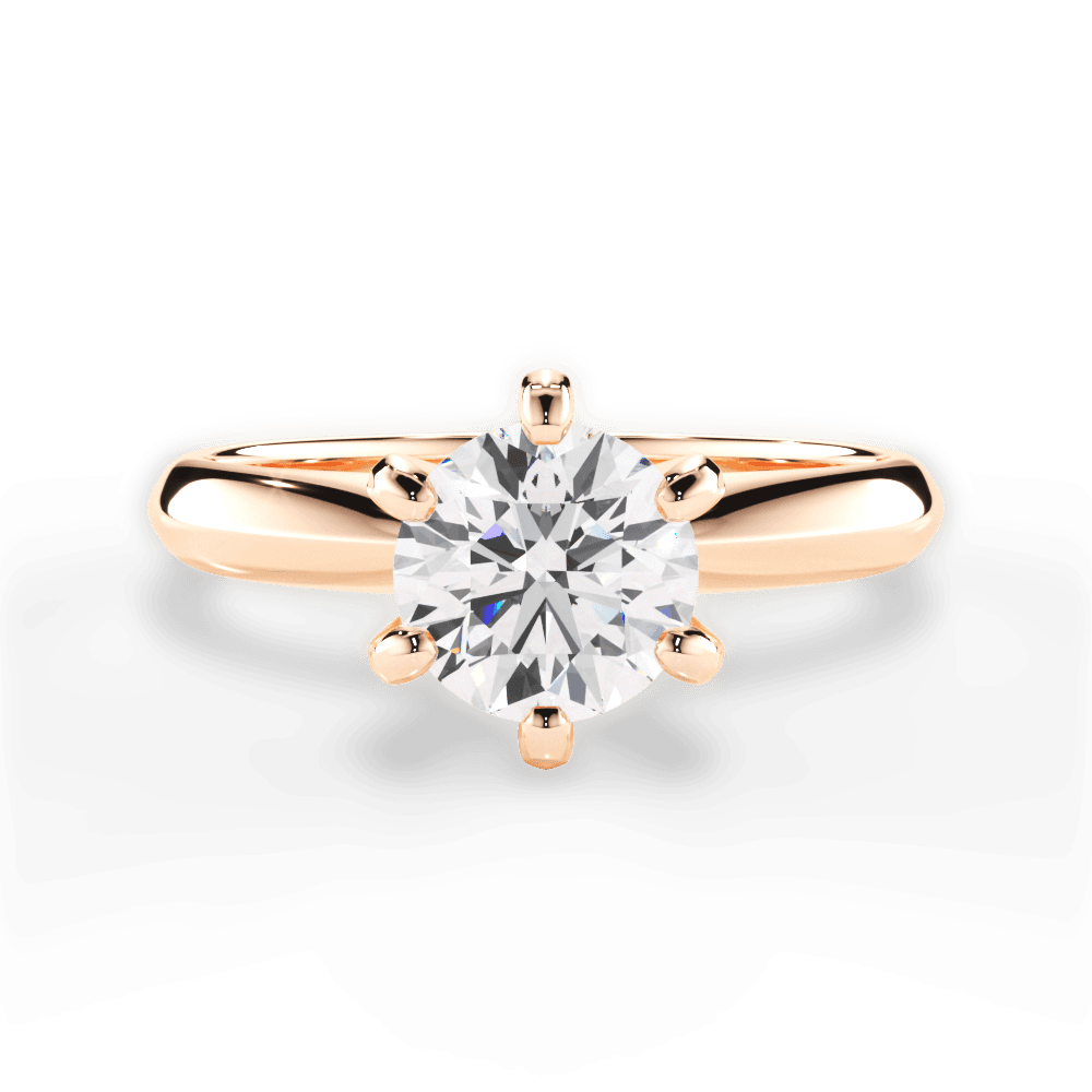 Gina Round Cut Lab Grown Diamond 18Kt Rose Gold Engagement Ring