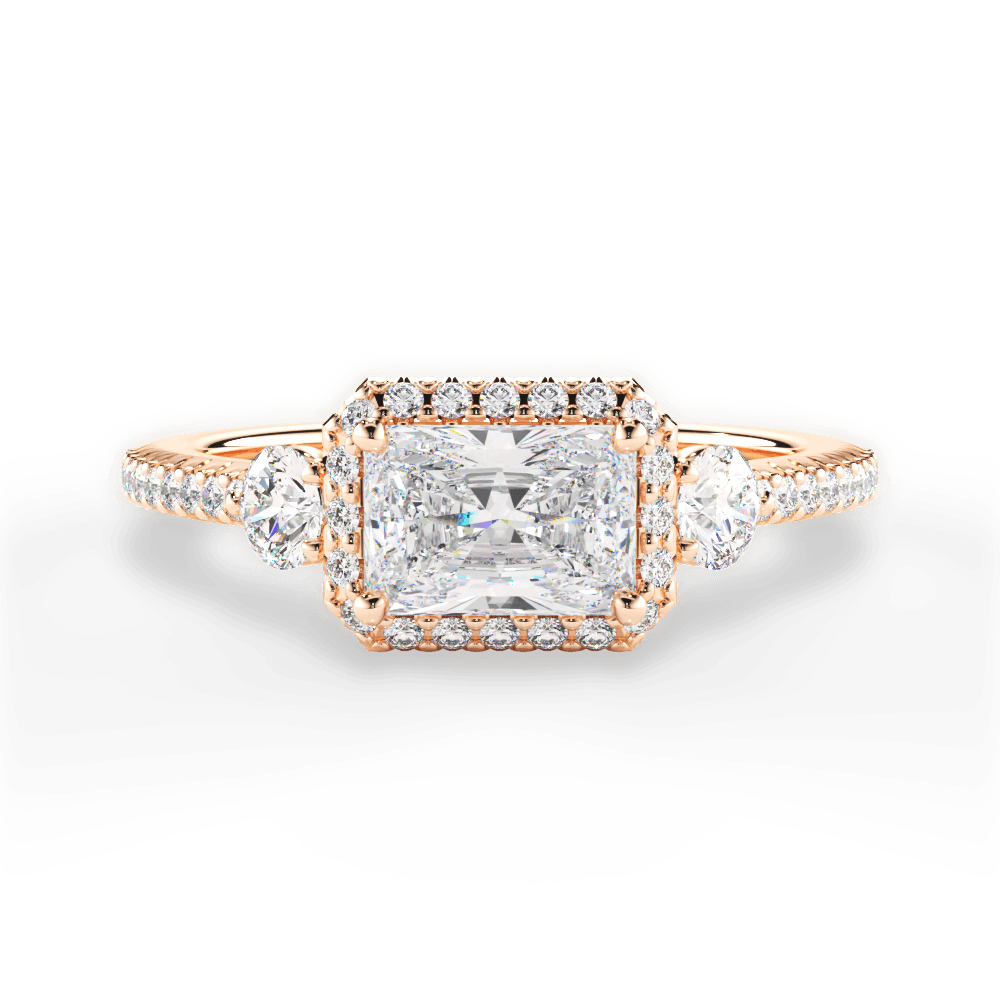 Kara Radiant Cut Lab Grown Diamond 18Kt Rose Gold Engagement Ring