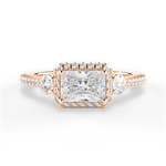 Kara Radiant Cut Lab Grown Diamond 18Kt Rose Gold Engagement Ring
