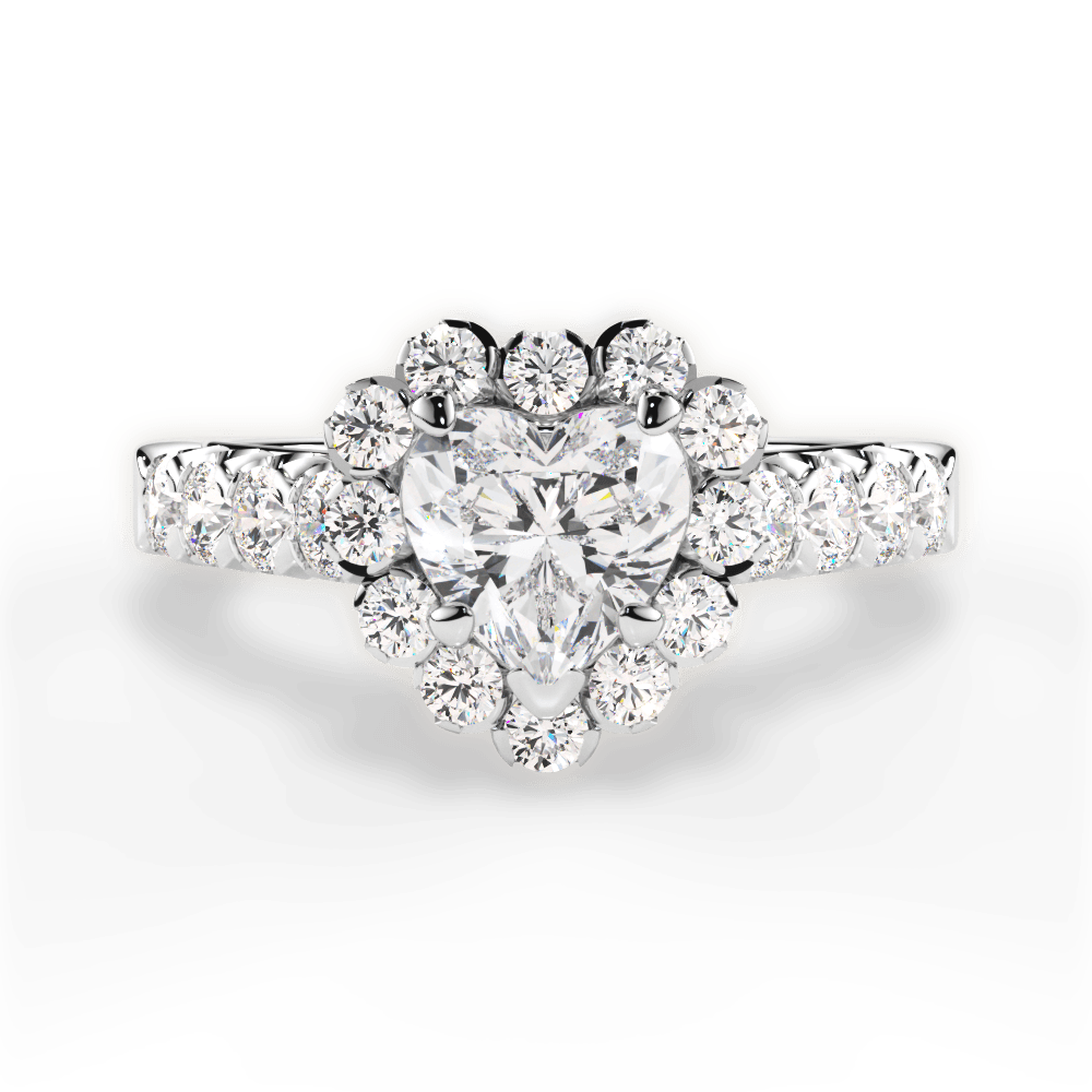 Lacey Heart Cut Lab Grown Diamond Platinum Engagement Ring
