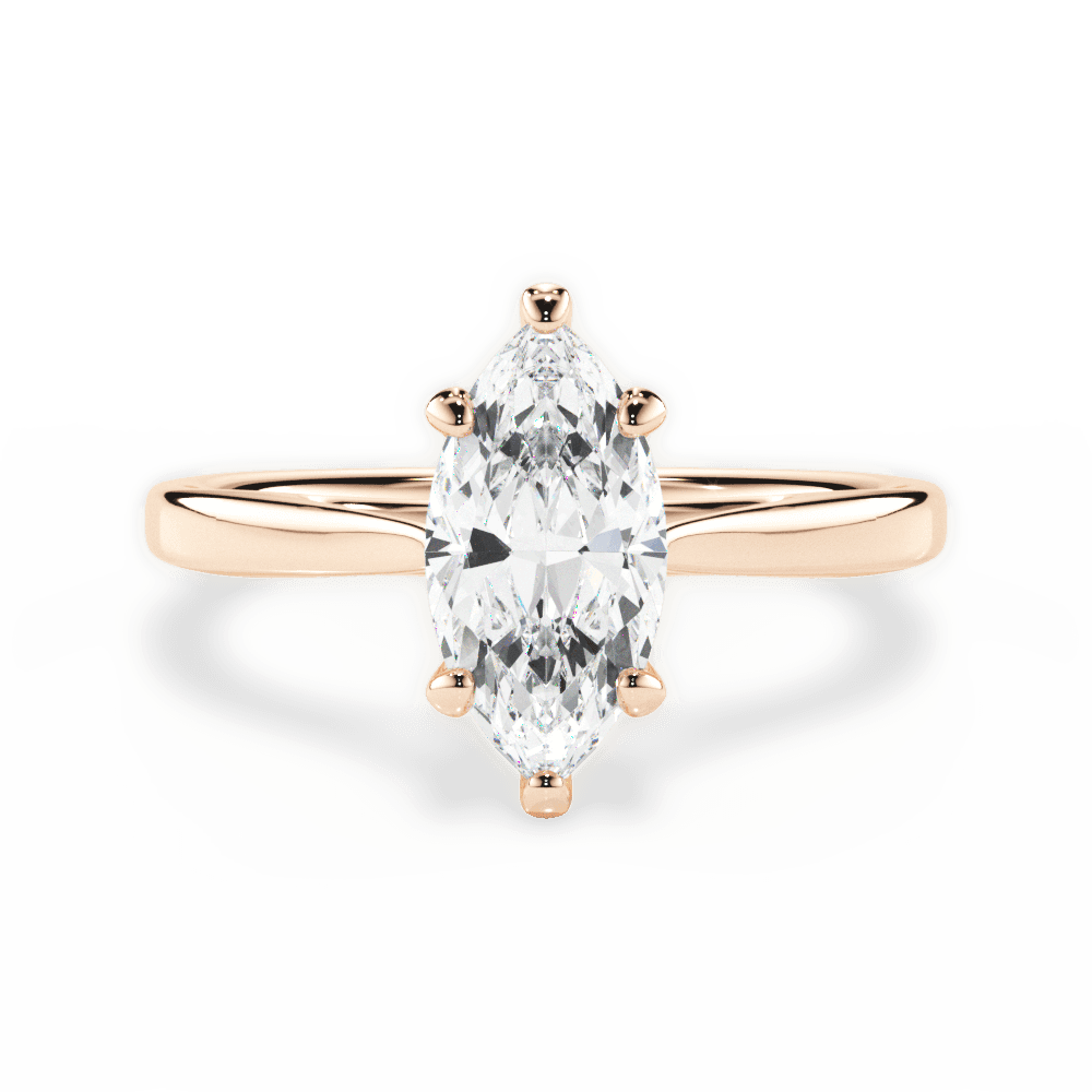 Angie Marquise Cut Lab Grown Diamond 18Kt Rose Gold Engagement Ring