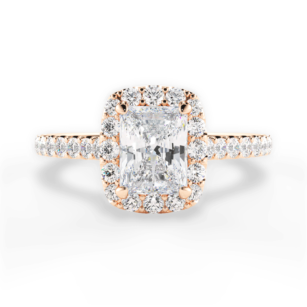 Ingrid Radiant Cut Lab Grown Diamond 18Kt Rose Gold Engagement Ring