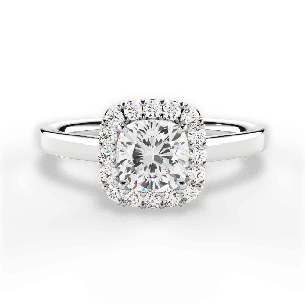 Fiona Cushion Cut Lab Grown Diamond Platinum Engagement Ring