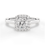 Fiona Cushion Cut Lab Grown Diamond 18Kt White Gold Engagement Ring
