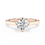 Bernadette Round Cut Lab Grown Diamond 18Kt Rose Gold Engagement Ring