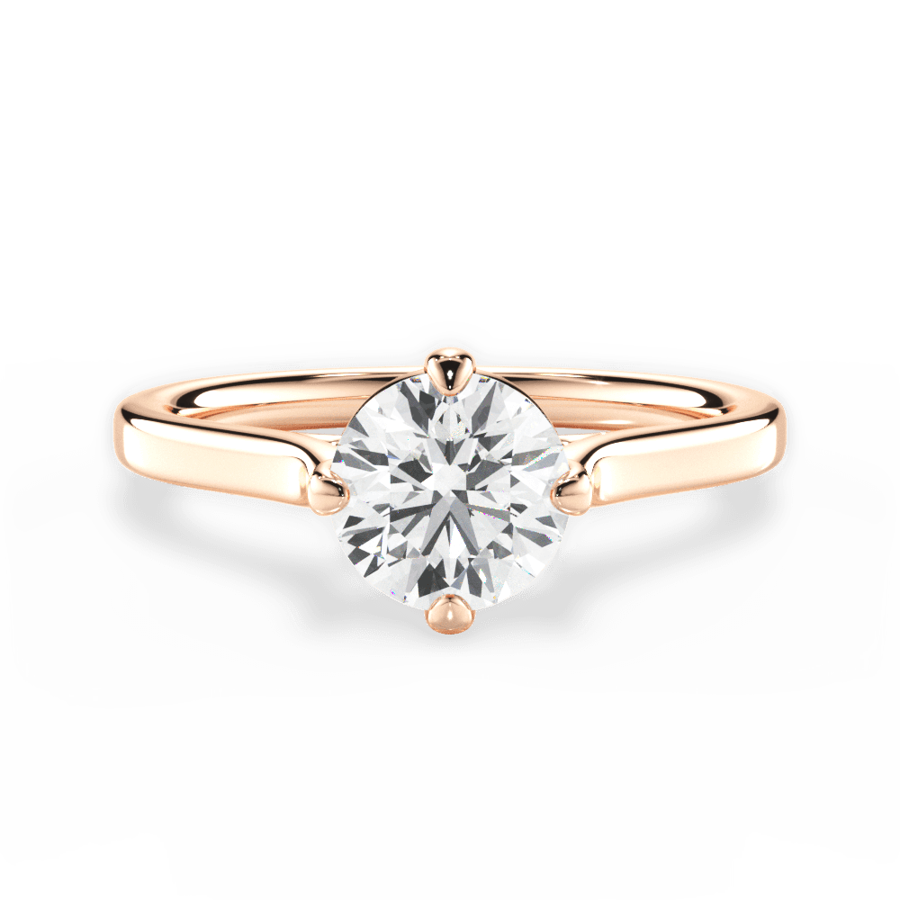 Bernadette Round Cut Lab Grown Diamond 18Kt Rose Gold Engagement Ring