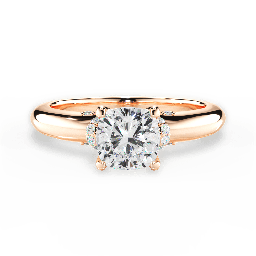 Florence Cushion Cut Lab Grown Diamond 18Kt Rose Gold Engagement Ring