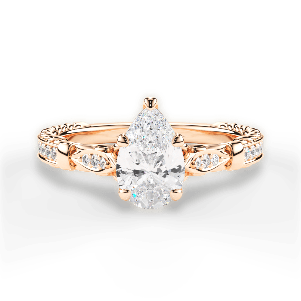 Gabriela Pear Cut Lab Grown Diamond 18Kt Rose Gold Engagement Ring