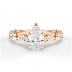 Gabriela Pear Cut Lab Grown Diamond 18Kt Rose Gold Engagement Ring
