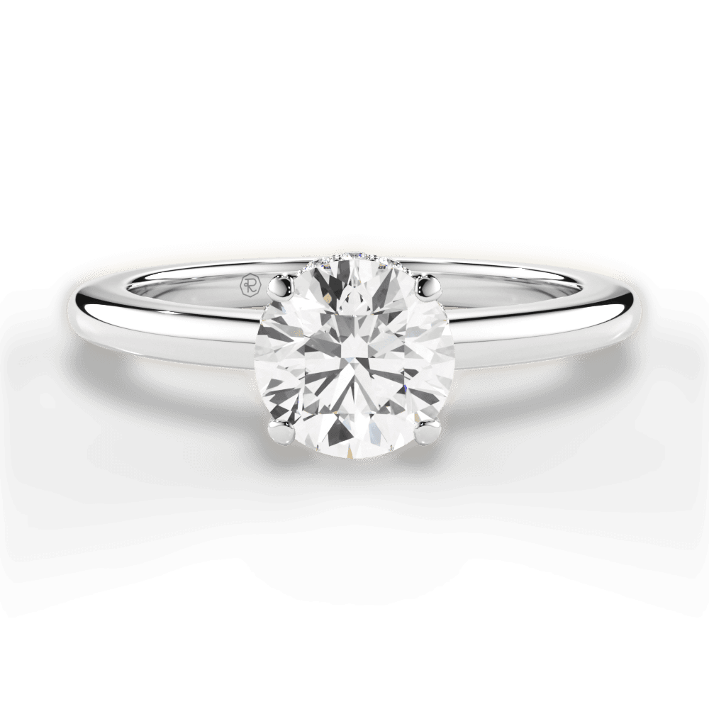 Brianna Round Cut Lab Grown Diamond 18Kt White Gold Engagement Ring