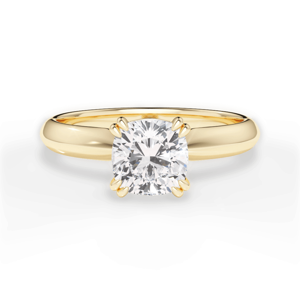 Claudia Cushion Cut Lab Grown Diamond 18Kt Yellow Gold Engagement Ring