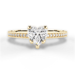 Donna Heart Cut Lab Grown Diamond 18Kt Yellow Gold Engagement Ring
