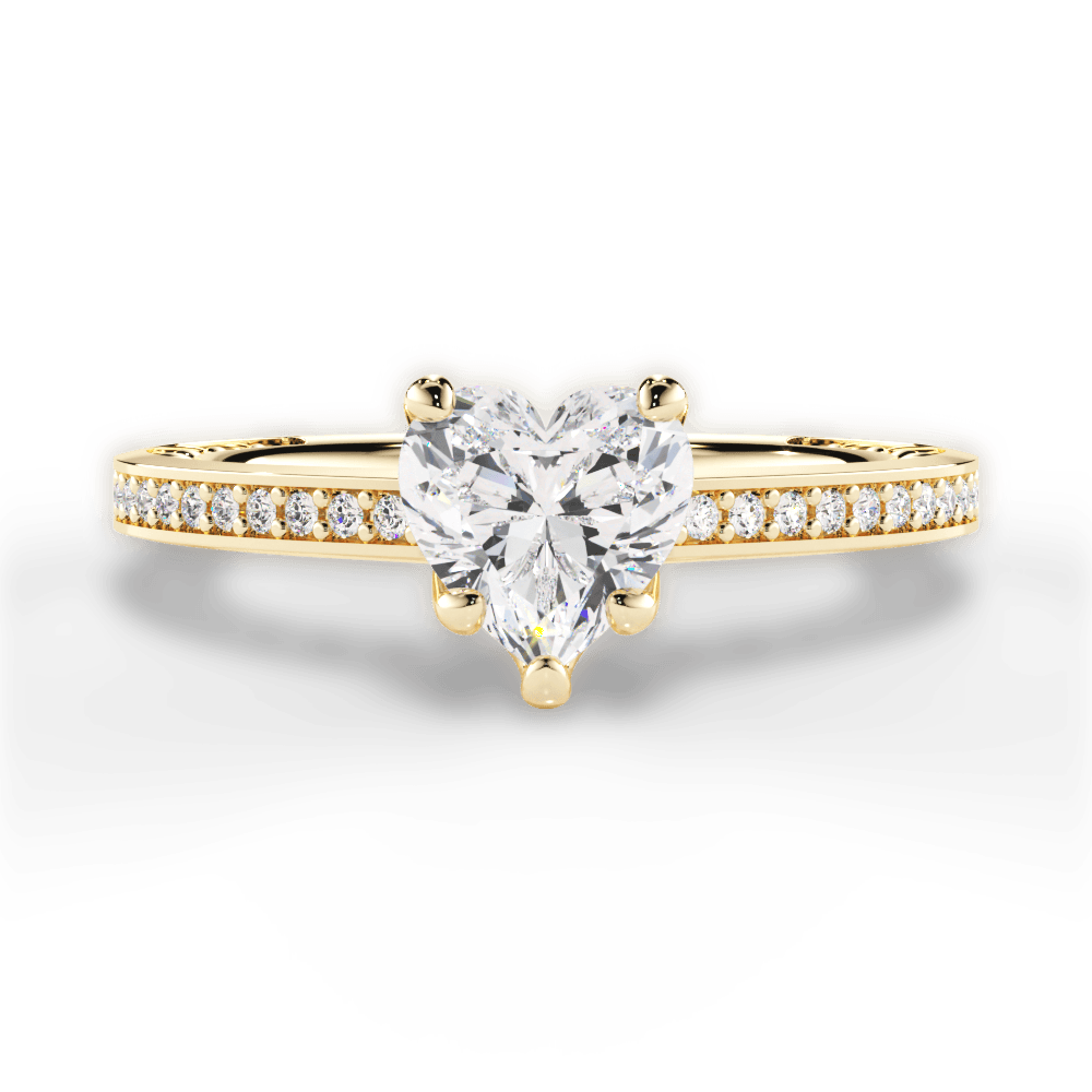 Donna Heart Cut Lab Grown Diamond 18Kt Yellow Gold Engagement Ring