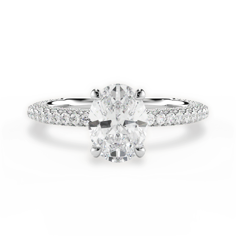 Kristen Oval Cut Lab Grown Diamond 14Kt White Gold Engagement Ring