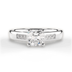Brittany Asscher Cut Lab Grown Diamond 14Kt White Gold Engagement Ring