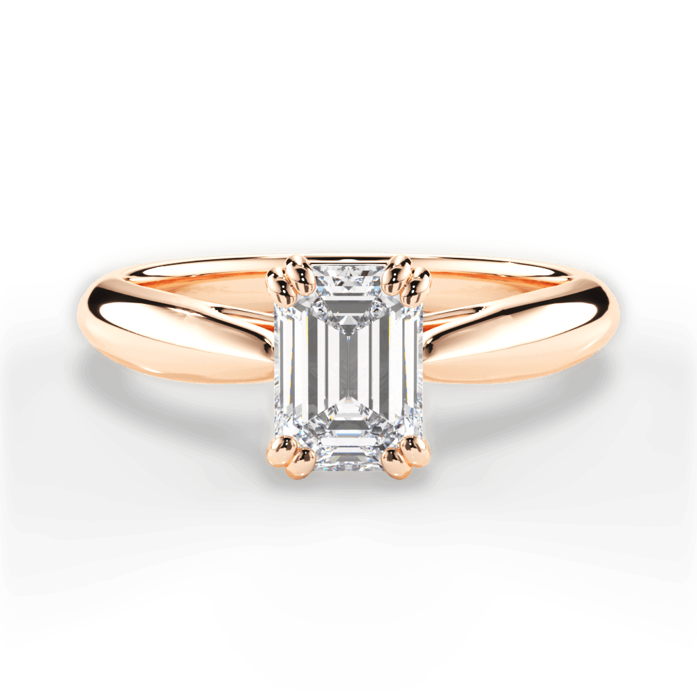 Gillian Emerald Cut Lab Grown Diamond 18Kt Rose Gold Engagement Ring