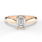Gillian Emerald Cut Lab Grown Diamond 18Kt Rose Gold Engagement Ring
