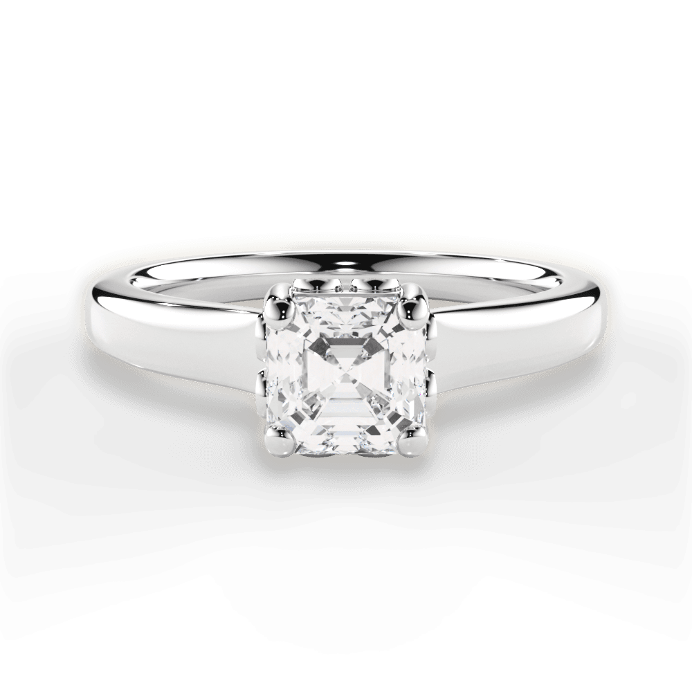 Carol Asscher Cut Lab Grown Diamond Platinum Engagement Ring