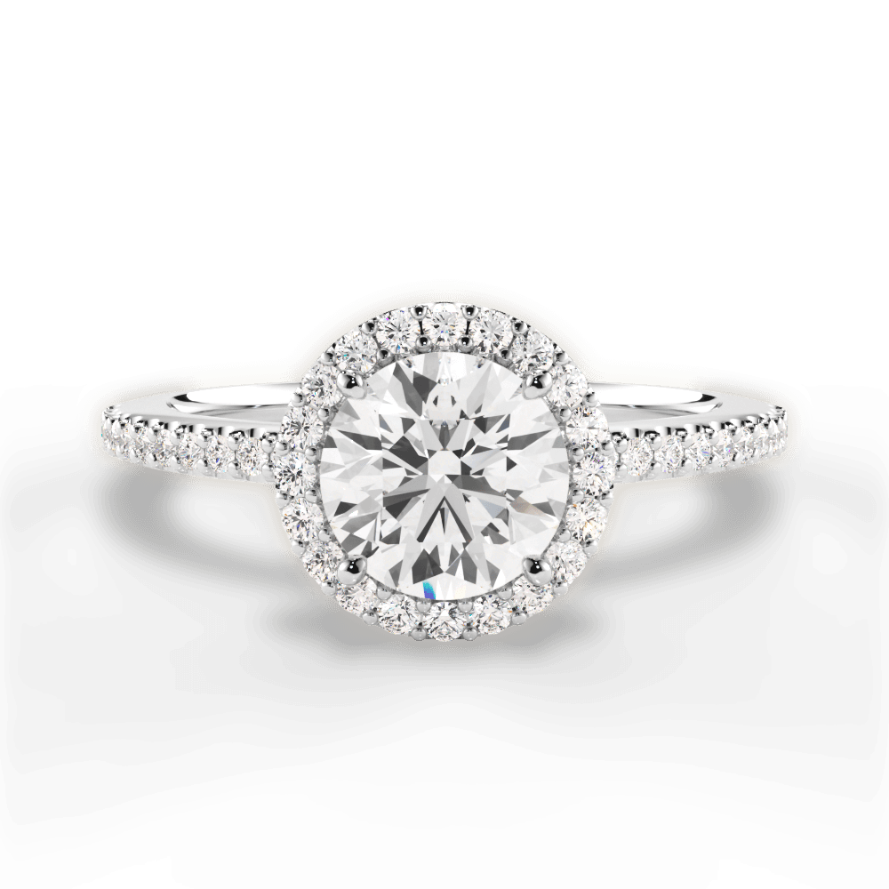 Joanne Round Cut Lab Grown Diamond Platinum Engagement Ring