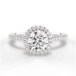 Joanne Round Cut Lab Grown Diamond Platinum Engagement Ring