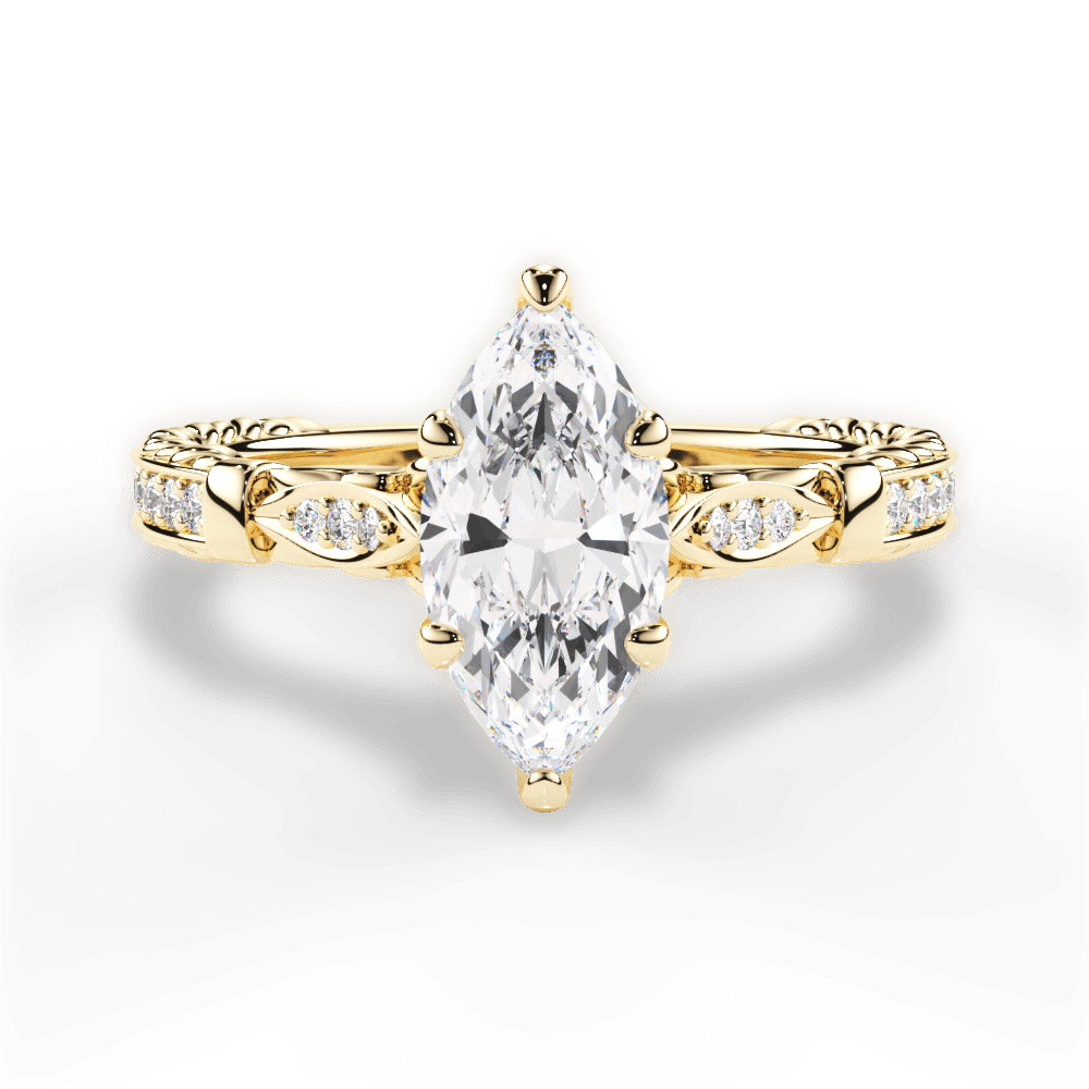 Gabriela Marquise Cut Lab Grown Diamond 18Kt Yellow Gold Engagement Ring
