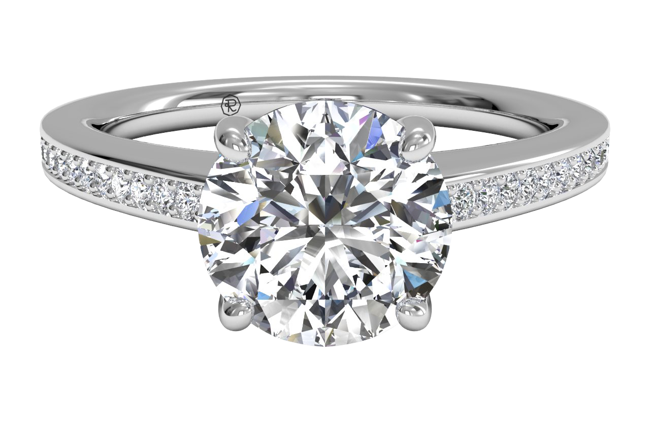 Judith Round Cut Lab Grown Diamond 14Kt White Gold Engagement Ring