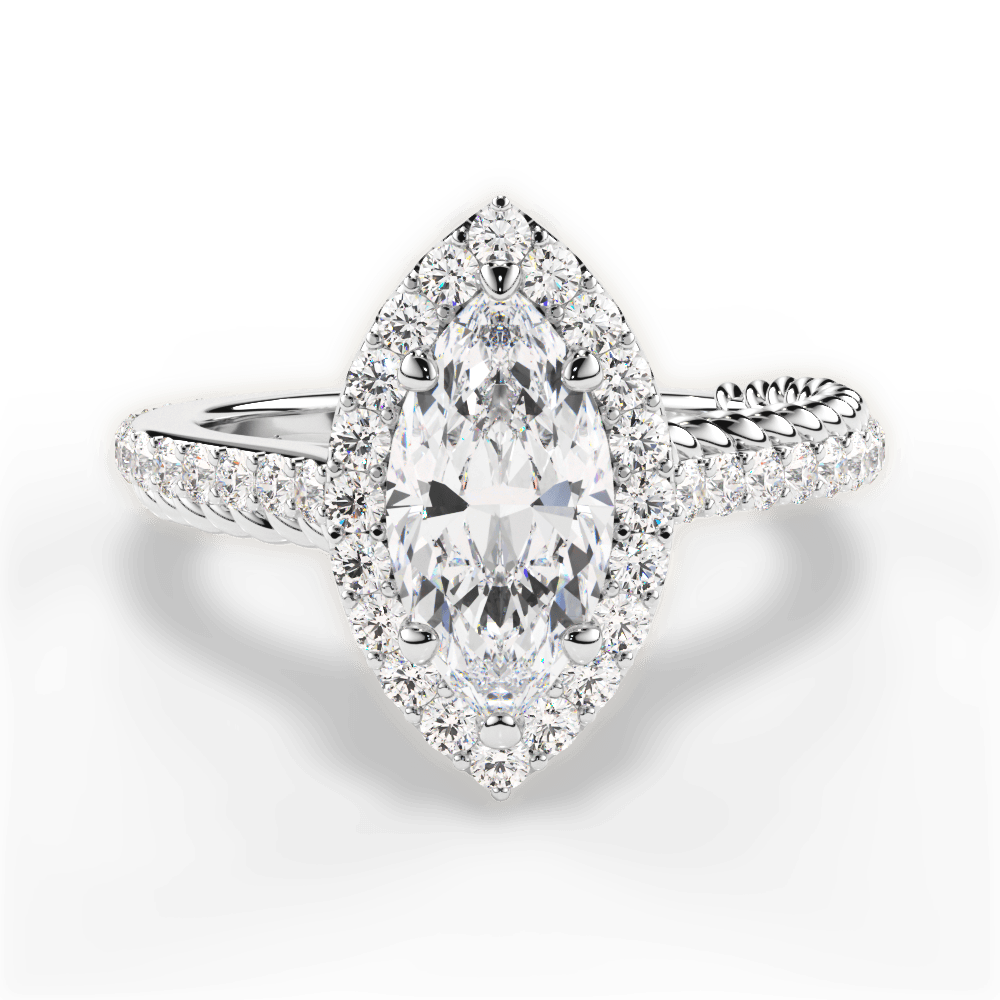 Kim Marquise Cut Lab Grown Diamond Platinum Engagement Ring