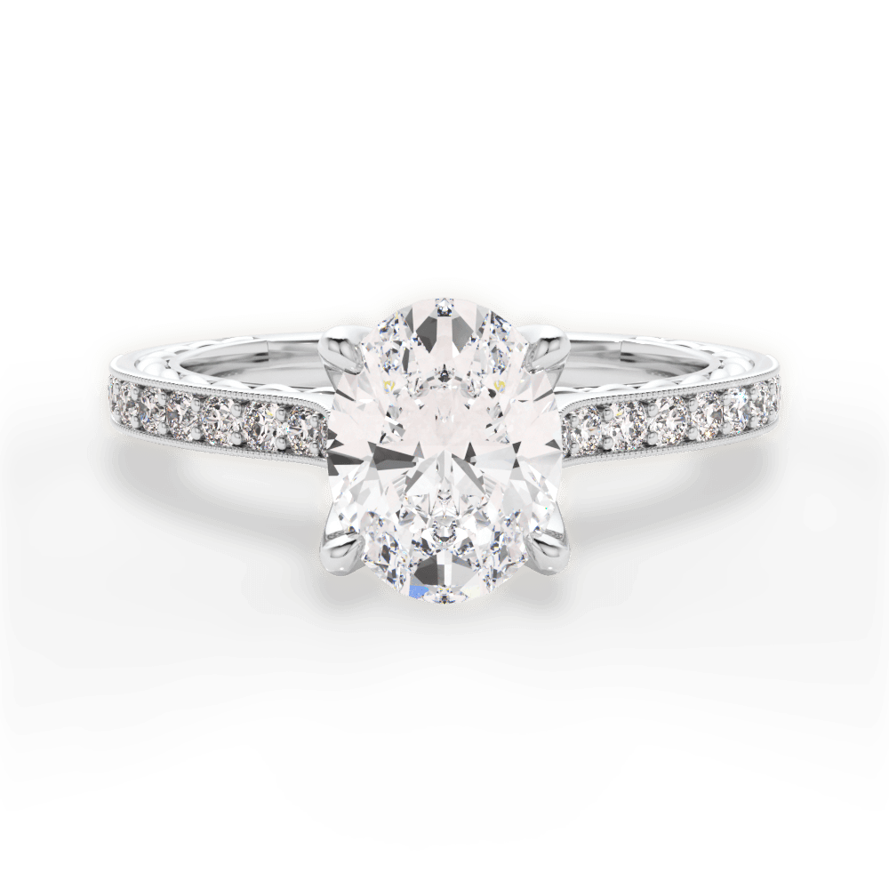 Gilda Oval Cut Lab Grown Diamond Platinum Engagement Ring