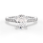 Gilda Oval Cut Lab Grown Diamond 18Kt White Gold Engagement Ring