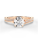 Elise Round Cut Lab Grown Diamond 18Kt Rose Gold Engagement Ring