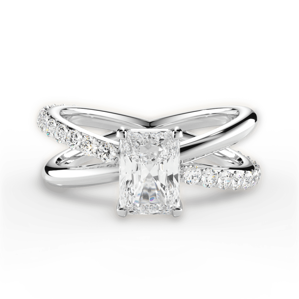 Jennifer Radiant Cut Lab Grown Diamond Platinum Engagement Ring