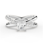 Jennifer Radiant Cut Lab Grown Diamond Platinum Engagement Ring