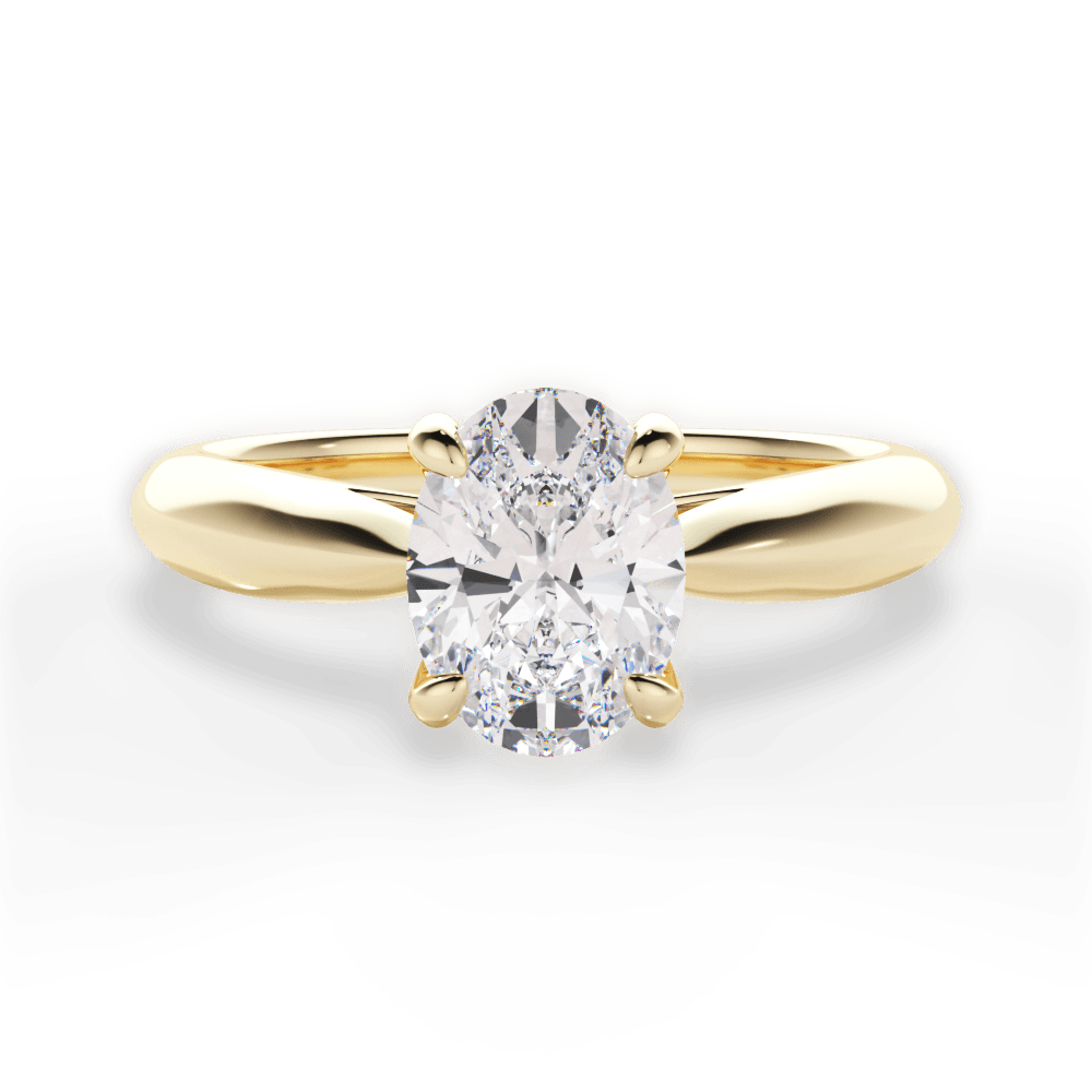 Dolores Oval Cut Lab Grown Diamond 18Kt Yellow Gold Engagement Ring
