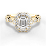 Irene Emerald Cut Lab Grown Diamond 18Kt Yellow Gold Engagement Ring