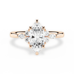 Cynthia Marquise Cut Lab Grown Diamond 18Kt Rose Gold Engagement Ring