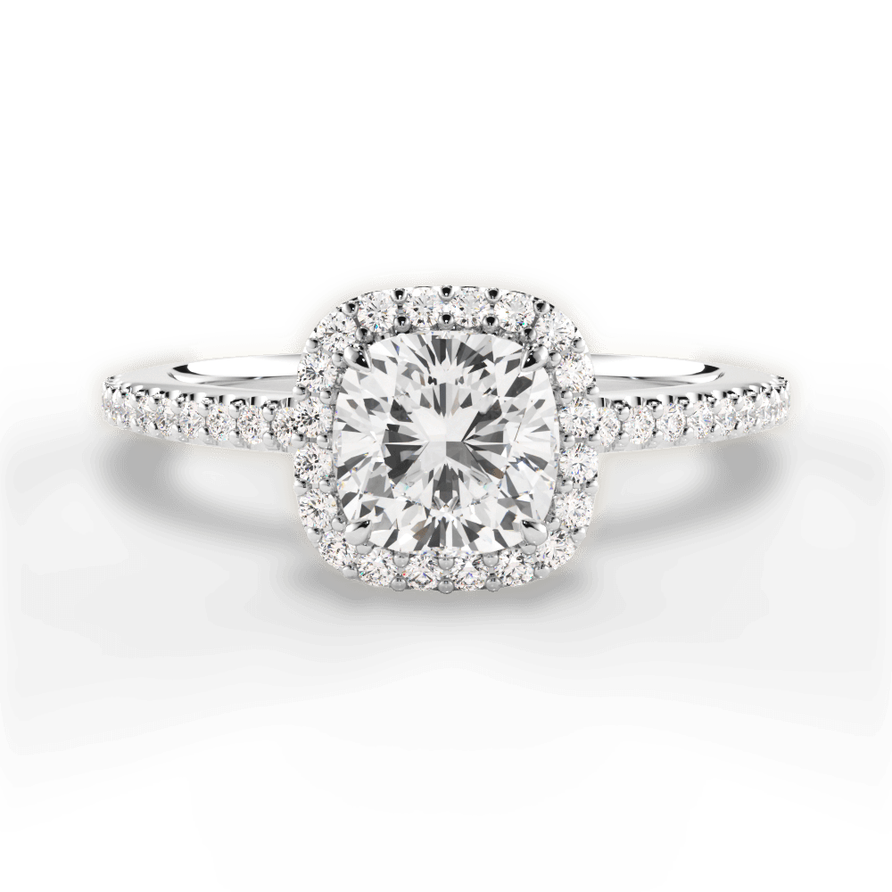 Joanne Cushion Cut Lab Grown Diamond Platinum Engagement Ring