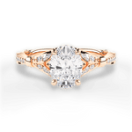 Geraldine Oval Cut Lab Grown Diamond 18Kt Rose Gold Engagement Ring