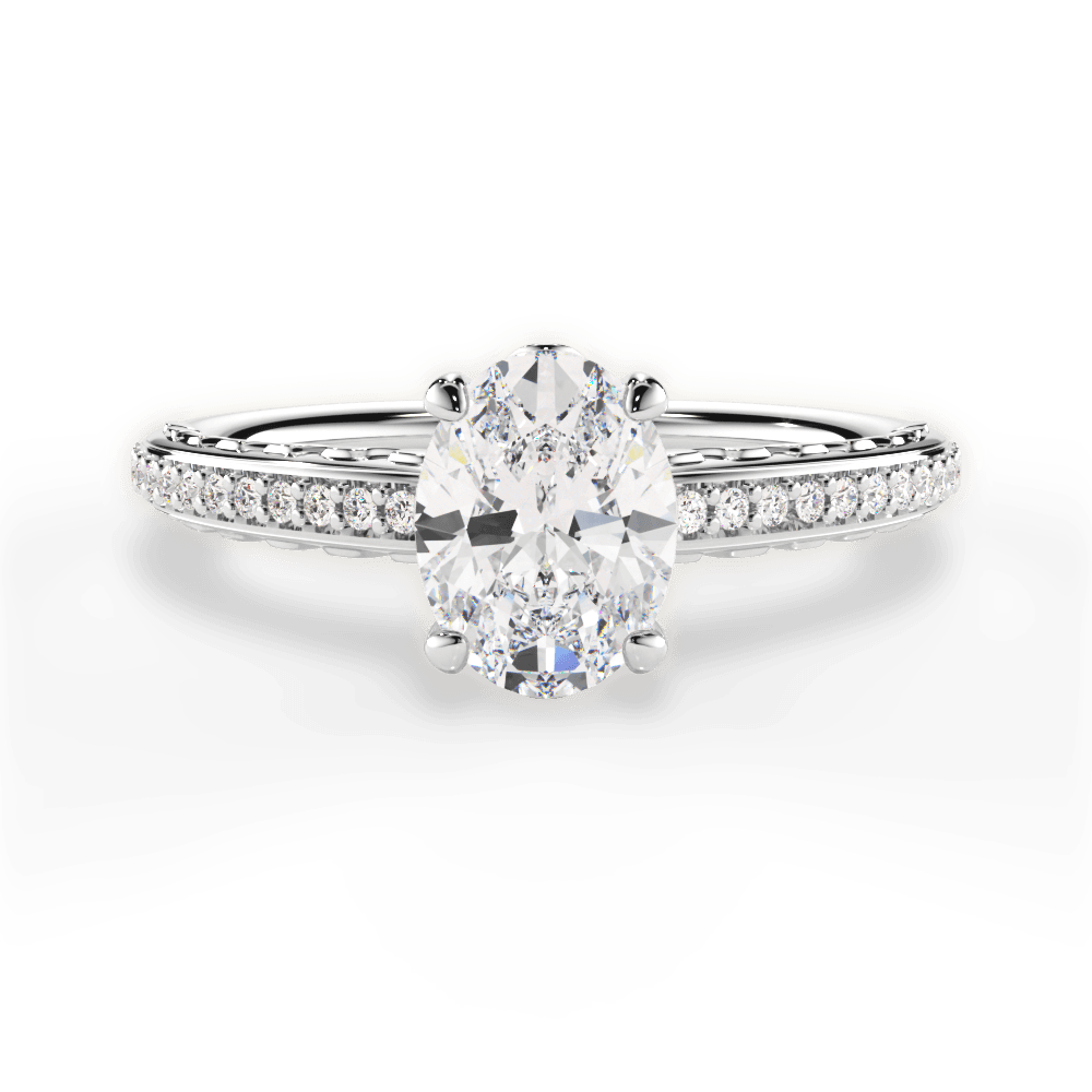 Caroline Oval Cut Lab Grown Diamond 18Kt White Gold Engagement Ring