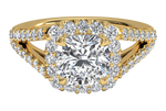 Kelly Cushion Cut Lab Grown Diamond 18Kt Yellow Gold Engagement Ring